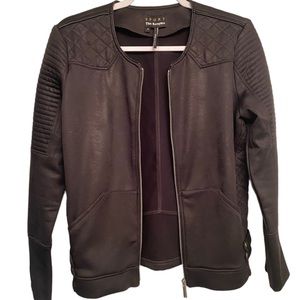 The Kooples Sport Black Polyester Biker Jacket